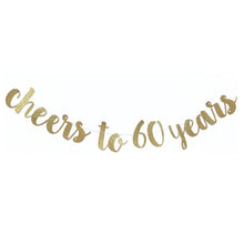 Load image into Gallery viewer, 30 40 50 60th Years Birthday Decor Gold Glitter Paper Banner Garland Confetti Balloon 30th Birthday Party Decorations Adult