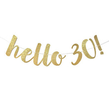 Load image into Gallery viewer, 30 40 50 60th Years Birthday Decor Gold Glitter Paper Banner Garland Confetti Balloon 30th Birthday Party Decorations Adult