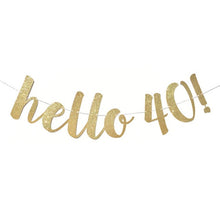 Load image into Gallery viewer, 30 40 50 60th Years Birthday Decor Gold Glitter Paper Banner Garland Confetti Balloon 30th Birthday Party Decorations Adult