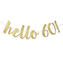 Load image into Gallery viewer, 30 40 50 60th Years Birthday Decor Gold Glitter Paper Banner Garland Confetti Balloon 30th Birthday Party Decorations Adult