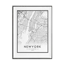 Load image into Gallery viewer, New York Map Modern City Scene Canvas Paintings Black and White Wall Art Pictures Posters and Prints for Living Room Home Decor