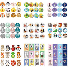 Load image into Gallery viewer, 12 Pcs Month Sticker Baby Photography Milestone Memorial Monthly Newborn Kids Commemorative Card Number Photo Accessories Gifts