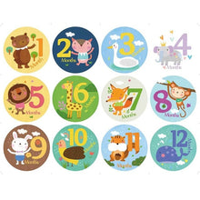 Load image into Gallery viewer, 12 Pcs Month Sticker Baby Photography Milestone Memorial Monthly Newborn Kids Commemorative Card Number Photo Accessories Gifts