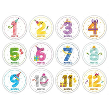 Load image into Gallery viewer, 12 Pcs Month Sticker Baby Photography Milestone Memorial Monthly Newborn Kids Commemorative Card Number Photo Accessories Gifts