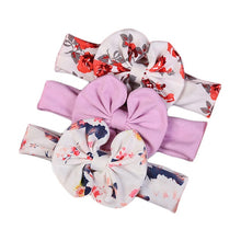Load image into Gallery viewer, 3 Pcs/Set Floral Bows Baby Headband Dot Bowknot Haarband Baby Girl Headbands Cotton Kids Hair Band Girls Hair Accessories