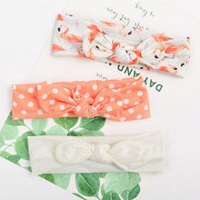 Load image into Gallery viewer, 3 Pcs/Set Floral Bows Baby Headband Dot Bowknot Haarband Baby Girl Headbands Cotton Kids Hair Band Girls Hair Accessories