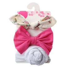Load image into Gallery viewer, 3 Pcs/Set Floral Bows Baby Headband Dot Bowknot Haarband Baby Girl Headbands Cotton Kids Hair Band Girls Hair Accessories