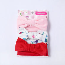 Load image into Gallery viewer, 3 Pcs/Set Floral Bows Baby Headband Dot Bowknot Haarband Baby Girl Headbands Cotton Kids Hair Band Girls Hair Accessories