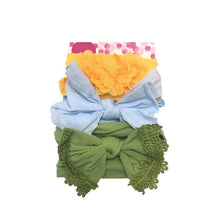 Load image into Gallery viewer, 3 Pcs/Set Floral Bows Baby Headband Dot Bowknot Haarband Baby Girl Headbands Cotton Kids Hair Band Girls Hair Accessories