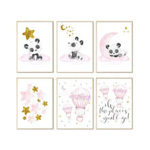 Load image into Gallery viewer, Children Decoration Panda Balloon Nursery Poster Wall Art Print Canvas Painting Decorative Nordic Kid Baby Bedroom Decor Picture