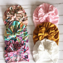 Load image into Gallery viewer, Fashion Cute Baby Hat Toddler Kids Soft Cotton Turban Beanies Hat Boy Girl Floral Bowknot Head Wraps For 0-3 Years Kids