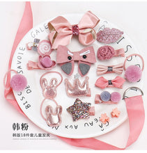 Load image into Gallery viewer, 18pcs Baby Girl Headband for Children's Turban Darling Bows Kids Headwear Elastic Hair Bands Clips Hairpins Set Baby Accessories