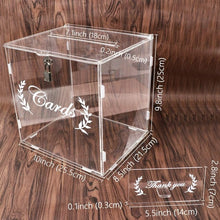 Load image into Gallery viewer, OurWarm Clear Acrylic Wedding Card Box with Lock and Card Sign for Wedding Reception Security Money Box for Birthday Baby Shower