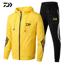 Load image into Gallery viewer, Daiwa Spring Autumn 2020 Fishing Suit Cotton Outdoor Camping Hiking Sport Set Striped Clothes Fishing Jacket Pants Suit