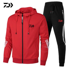 Load image into Gallery viewer, Daiwa Spring Autumn 2020 Fishing Suit Cotton Outdoor Camping Hiking Sport Set Striped Clothes Fishing Jacket Pants Suit