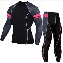 Load image into Gallery viewer, Winter Thermal Underwear Set Men's Sportswear Running Training Warm Base Layer Compression Tights Jogging Suit Men's Gym 2019
