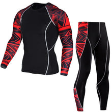 Load image into Gallery viewer, Winter Thermal Underwear Set Men's Sportswear Running Training Warm Base Layer Compression Tights Jogging Suit Men's Gym 2019