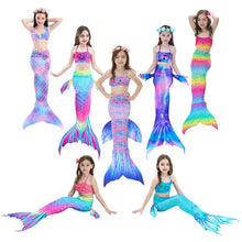 Load image into Gallery viewer, 3PCS/Set HOT Kids Girls Bikini Set Mermaid Tails with Fin Swimsuit Bikini Bathing Suit Dress for Girls Children Beach Cosplay