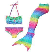 Load image into Gallery viewer, 3PCS/Set HOT Kids Girls Bikini Set Mermaid Tails with Fin Swimsuit Bikini Bathing Suit Dress for Girls Children Beach Cosplay