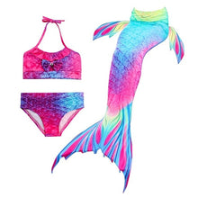 Load image into Gallery viewer, 3PCS/Set HOT Kids Girls Bikini Set Mermaid Tails with Fin Swimsuit Bikini Bathing Suit Dress for Girls Children Beach Cosplay