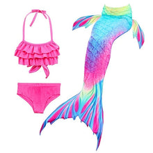 Load image into Gallery viewer, 3PCS/Set HOT Kids Girls Bikini Set Mermaid Tails with Fin Swimsuit Bikini Bathing Suit Dress for Girls Children Beach Cosplay