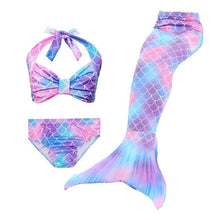 Load image into Gallery viewer, 3PCS/Set HOT Kids Girls Bikini Set Mermaid Tails with Fin Swimsuit Bikini Bathing Suit Dress for Girls Children Beach Cosplay