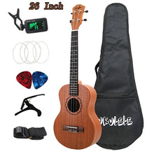 Load image into Gallery viewer, 26 Inch Ukulele Set 19 Fret Tenor Sapele Acoustic Guitaar beginner guitars Hawaii 4 String Full Kits Ukulele Guitar for Beginner