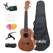 Load image into Gallery viewer, 26 Inch Ukulele Set 19 Fret Tenor Sapele Acoustic Guitaar beginner guitars Hawaii 4 String Full Kits Ukulele Guitar for Beginner