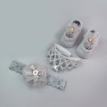 Load image into Gallery viewer, 3Pcs/Set Lace Flower Baby Girl Headband Socks Set Crown Bows Newborn Hairband Headbands For Girls Turban Baby Hair Accessories