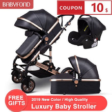 Load image into Gallery viewer, Normal ship! 3 in 1 baby strollers and sleeping basket newborn 2 in 1 baby stroller Europe baby pram one parcel with car seat