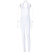 Load image into Gallery viewer, Simenual Solid Bodycon Halter Women Long Jumpsuits Skinny Backless Sleeveless Workout Overalls Sportswear Fashion Basic Jumpsuit