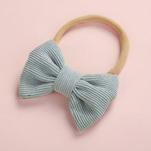 Load image into Gallery viewer, Baby Headband Bow Headbands For Girl Corduroy Head Band Thin Nylon Hairband Newborn Kids Toddler Hair Accessories Spring Summer