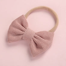 Load image into Gallery viewer, Baby Headband Bow Headbands For Girl Corduroy Head Band Thin Nylon Hairband Newborn Kids Toddler Hair Accessories Spring Summer
