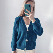Load image into Gallery viewer, Hirsionsan Elegant Long Sleeve Mohair Sweater Women 2020 New Single-breasted Female Short Cardigan Soft Flexible Knitted Sweater