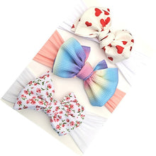Load image into Gallery viewer, 3 Pcs/Set Floral Bows Baby Headband Dot Bowknot Haarband Baby Girl Headbands Cotton Kids Hair Band Girls Hair Accessories