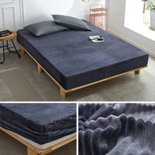 Load image into Gallery viewer, New High Density Velvet Fitted Bed Sheet Bed Mattress Protective Cover Soft Breathable Bedspread Bed Linen with Elastic Band