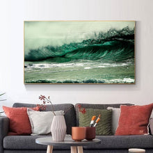 Load image into Gallery viewer, Modern Oil Painting Printed on Canvas Abstract Ocean Wave Landscape Poster Canvas Painting Wall Pictures for Living Room Decor