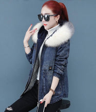 Load image into Gallery viewer, New Women's Denim Jacket Fur Parka Female 2020 Winter Jean Coat Women Jackets Black Denim Coats Woman Outerwear Blue
