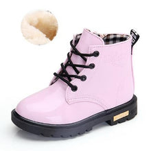 Load image into Gallery viewer, New Children Shoes Boots for Children Size 21-37 Martin Boots for Girl PU Leather Waterproof Winter Kids Snow Shoes Girls Boots