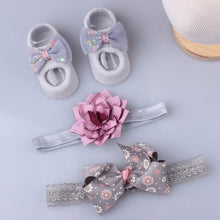 Load image into Gallery viewer, 3Pcs/Set Lace Flower Baby Girl Headband Socks Set Crown Bows Newborn Hairband Headbands For Girls Turban Baby Hair Accessories