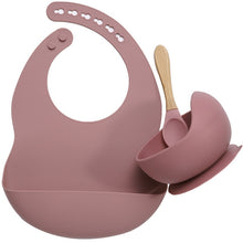 Load image into Gallery viewer, BPA Free Baby Silicone Tableware Waterproof Bib Flexible Saliva Towel Solid Color Sucker Bowl And Spoon For Children