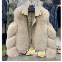 Load image into Gallery viewer, Fashion Real Fox Fur Coats With Genuine Sheepskin Leather Wholeskin Natural Fox Fur Jacket Outwear Luxury Women 2020 Winter New