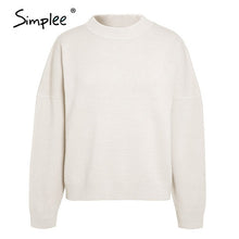Load image into Gallery viewer, Simplee Women geometric khaki knitted sweater women casual Houndstooth lady pullover sweater female Autumn winter retro jumper