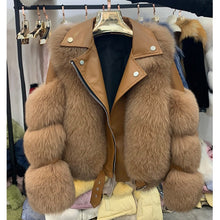 Load image into Gallery viewer, Fashion Real Fox Fur Coats With Genuine Sheepskin Leather Wholeskin Natural Fox Fur Jacket Outwear Luxury Women 2020 Winter New