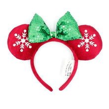 Load image into Gallery viewer, Mermaid princess Minnie Ears Headband Big Sequin Bows EARS COSTUME Headband Cosplay Plush Adult/Kids Headband Gift