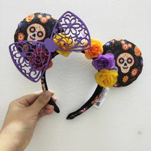 Load image into Gallery viewer, Mermaid princess Minnie Ears Headband Big Sequin Bows EARS COSTUME Headband Cosplay Plush Adult/Kids Headband Gift