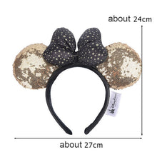 Load image into Gallery viewer, Mermaid princess Minnie Ears Headband Big Sequin Bows EARS COSTUME Headband Cosplay Plush Adult/Kids Headband Gift