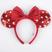 Load image into Gallery viewer, Mermaid princess Minnie Ears Headband Big Sequin Bows EARS COSTUME Headband Cosplay Plush Adult/Kids Headband Gift