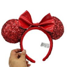 Load image into Gallery viewer, Mermaid princess Minnie Ears Headband Big Sequin Bows EARS COSTUME Headband Cosplay Plush Adult/Kids Headband Gift