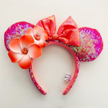 Load image into Gallery viewer, Mermaid princess Minnie Ears Headband Big Sequin Bows EARS COSTUME Headband Cosplay Plush Adult/Kids Headband Gift